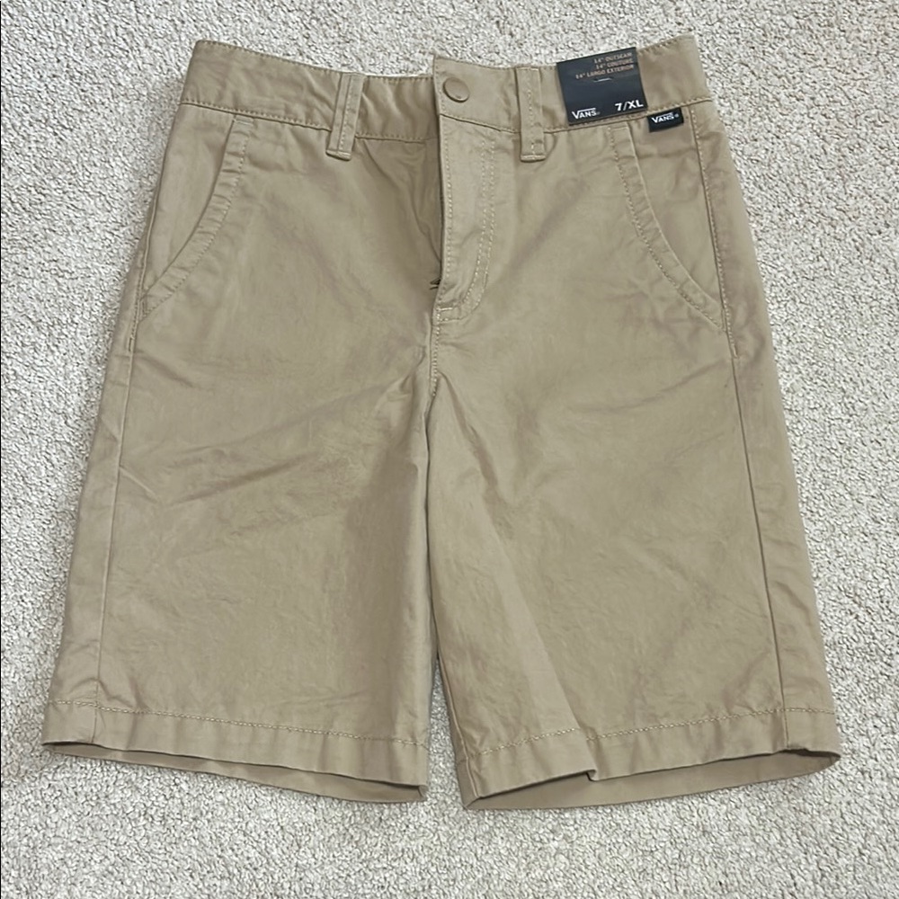 Vans Tan Flat Front Shorts Classic Style